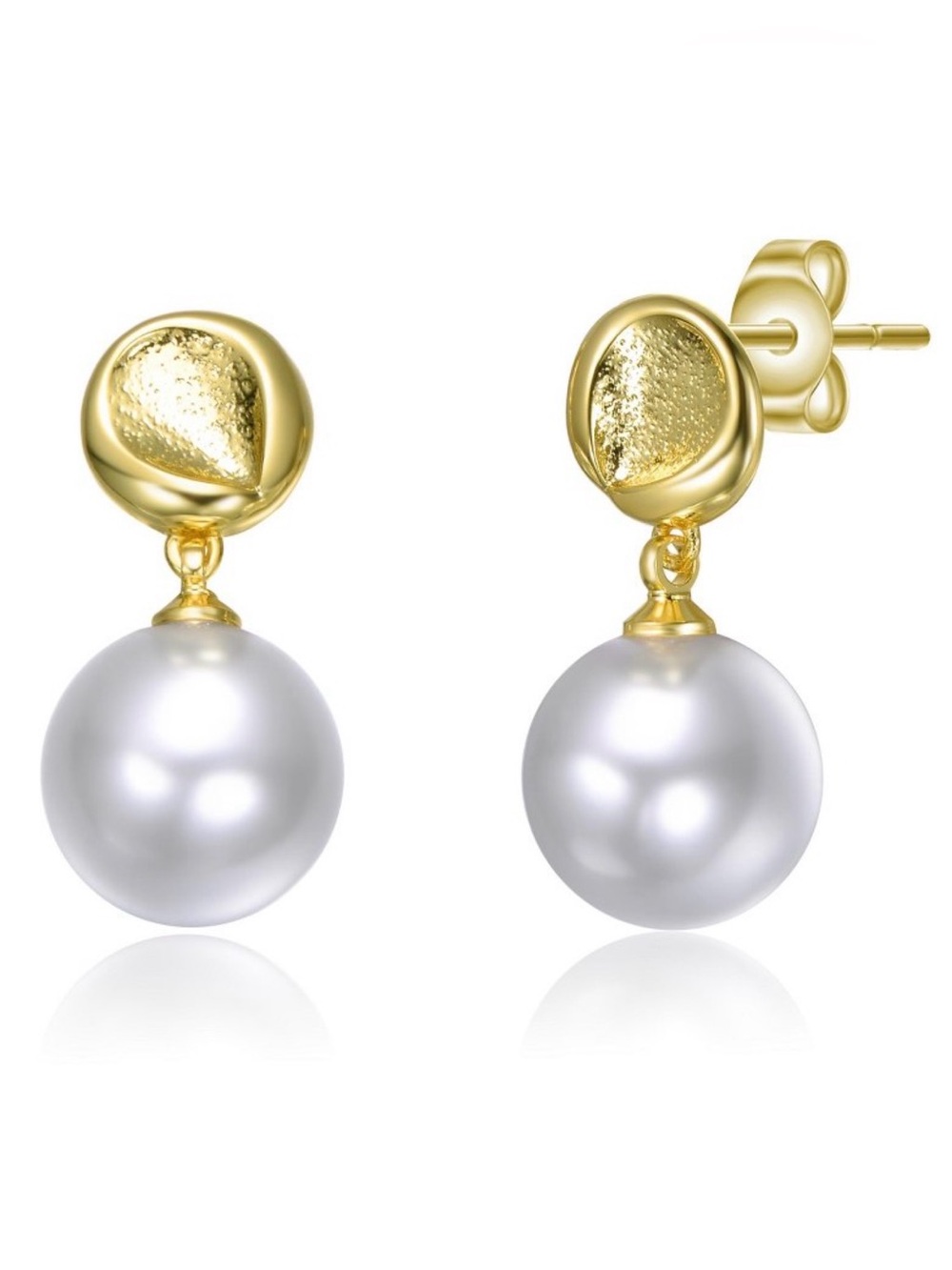 14K Gold Plated Pearl Earrings